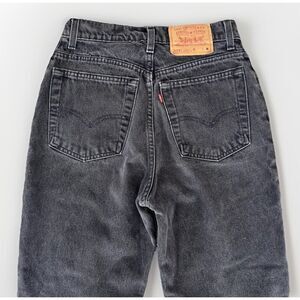 Vintage 512 Levis Jeans Womens 25x29 Black Denim Slim Fit Tiny Waist USA Made